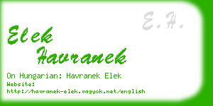 elek havranek business card